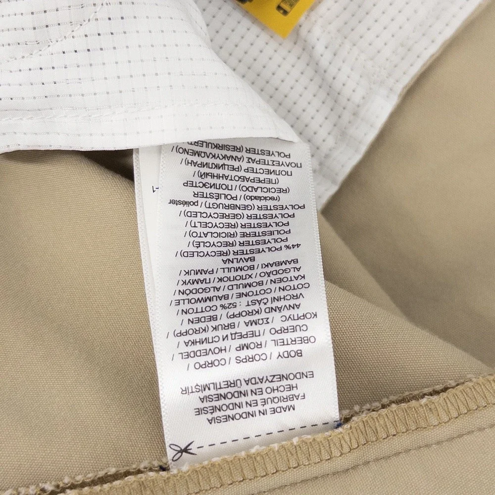 Polo Ralph Lauren Mens 36x32 Stretch Slim Fit Dobby Performance Pants Tan Chinos